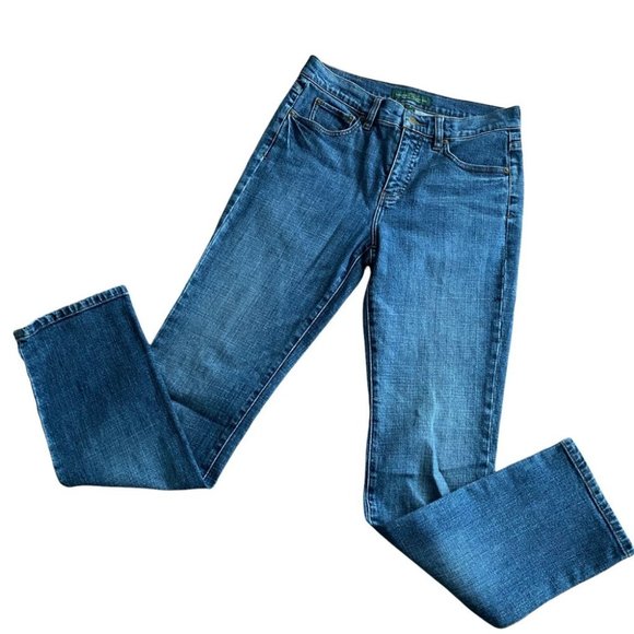 LRL Lauren Ralph Lauren Classic Straight Jeans Sz 4 Medium Wash - Picture 14 of 14
